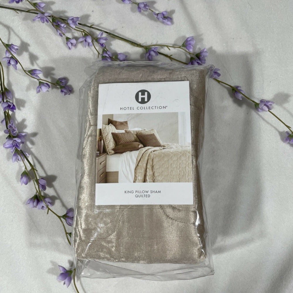 NIB [ 1 King ] Quilted Velvet‎ Sham for Hotel Collection Contour